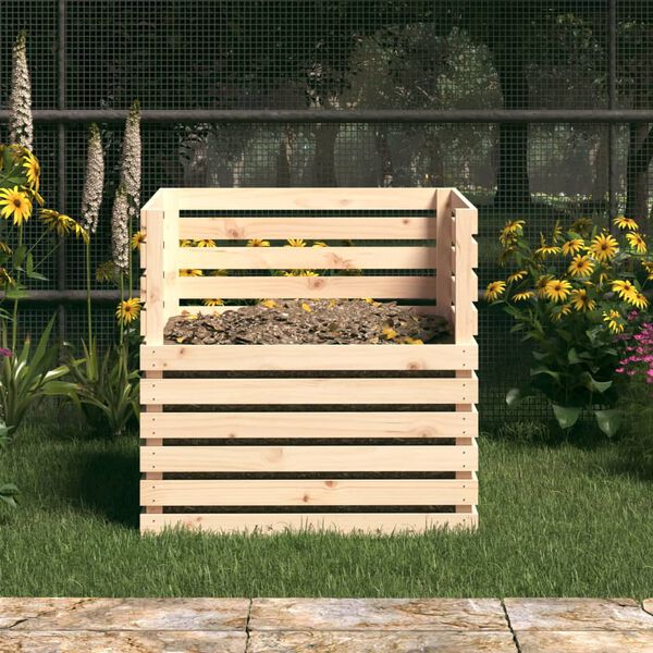 vidaXL Κομποστοποιητής 80 x 80 x 78 εκ. από Μασίφ Ξύλο Πεύκου