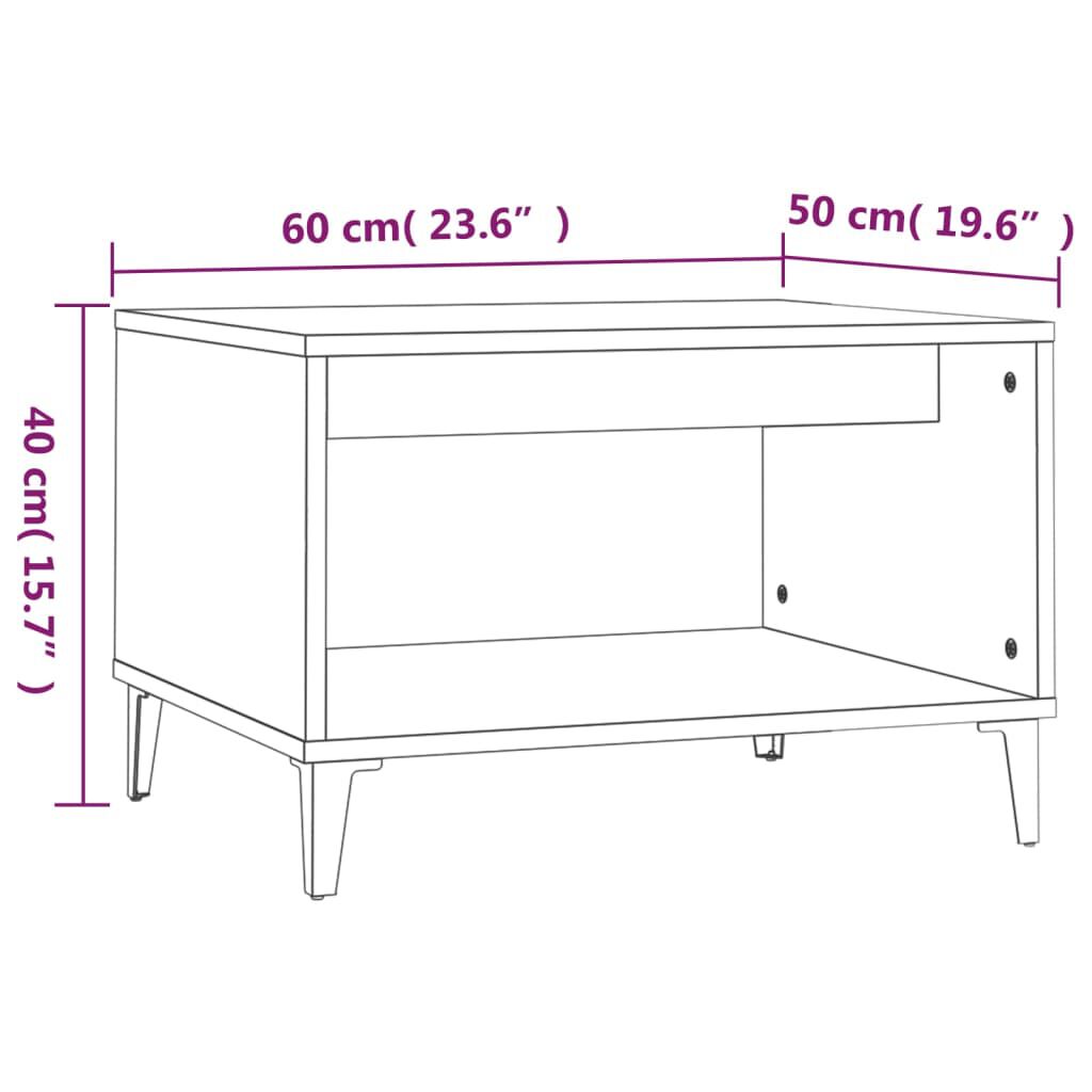 vidaXL Τραπεζάκι Σαλονιού Καπνιστή Δρυς 60x50x40 εκ. Επεξεργασμ. Ξύλο