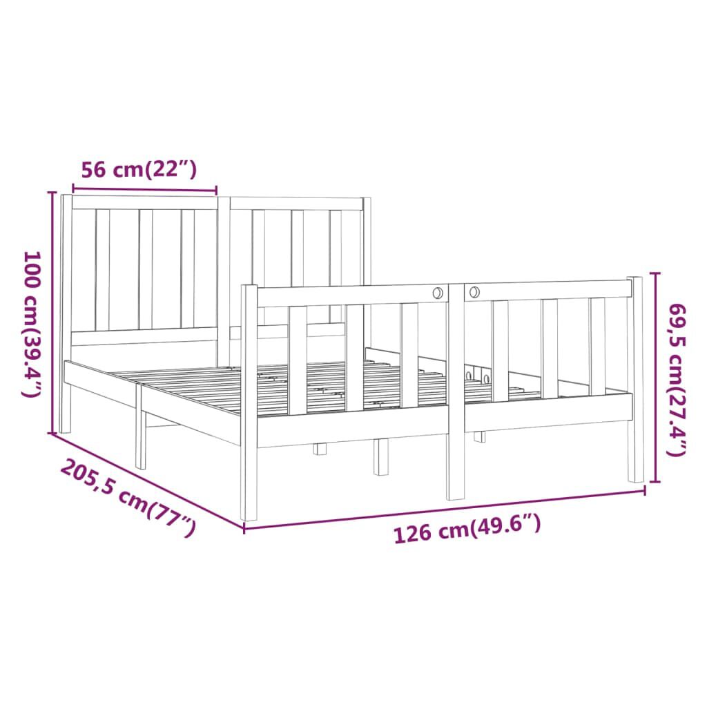 vidaXL Σκελετός Κρεβ. Χωρίς Στρώμα Λευκό 120x200 εκ Μασίφ Πεύκο
