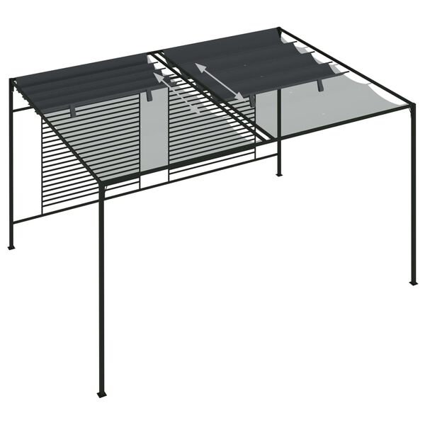 vidaXL Πέργκολα με Πτυσσόμενη Οροφή Ανθρακί 4 x 3 x 2,3 μ. 180 γρ./μ²