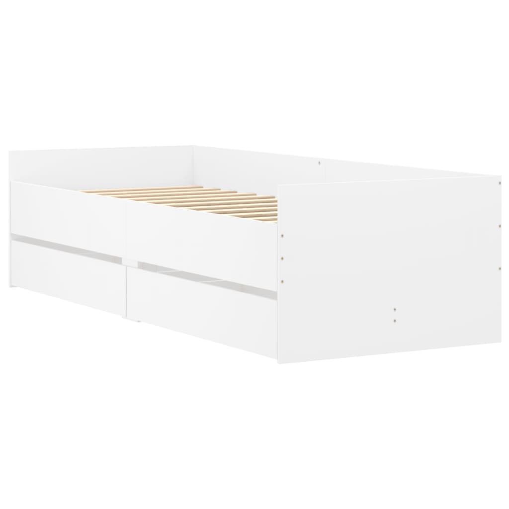 vidaXL Πλαίσιο Κρεβατιού Με Συρτάρια Μαύρο 75x190 εκ Small Single