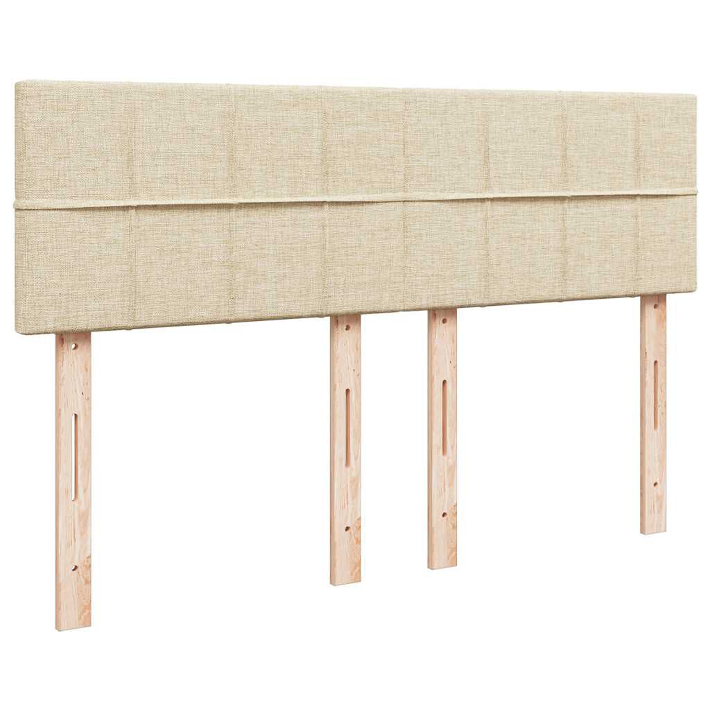 vidaXL Κρεβάτι Boxspring με Στρώμα Κρεμ 140x200 εκ. Υφασμάτινο