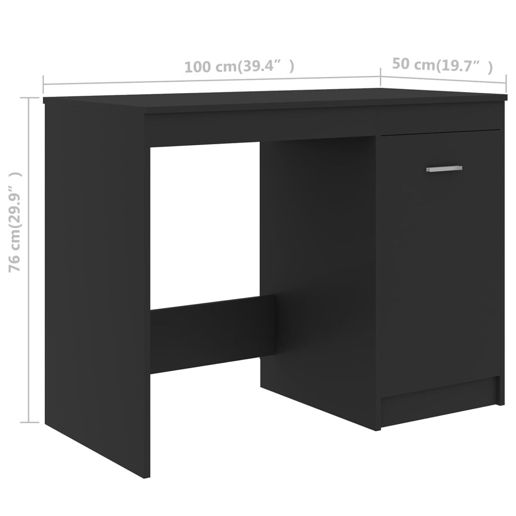 vidaXL Γραφείο Γκρι 100 x 50 x 76 εκ. από Επεξ. Ξύλο