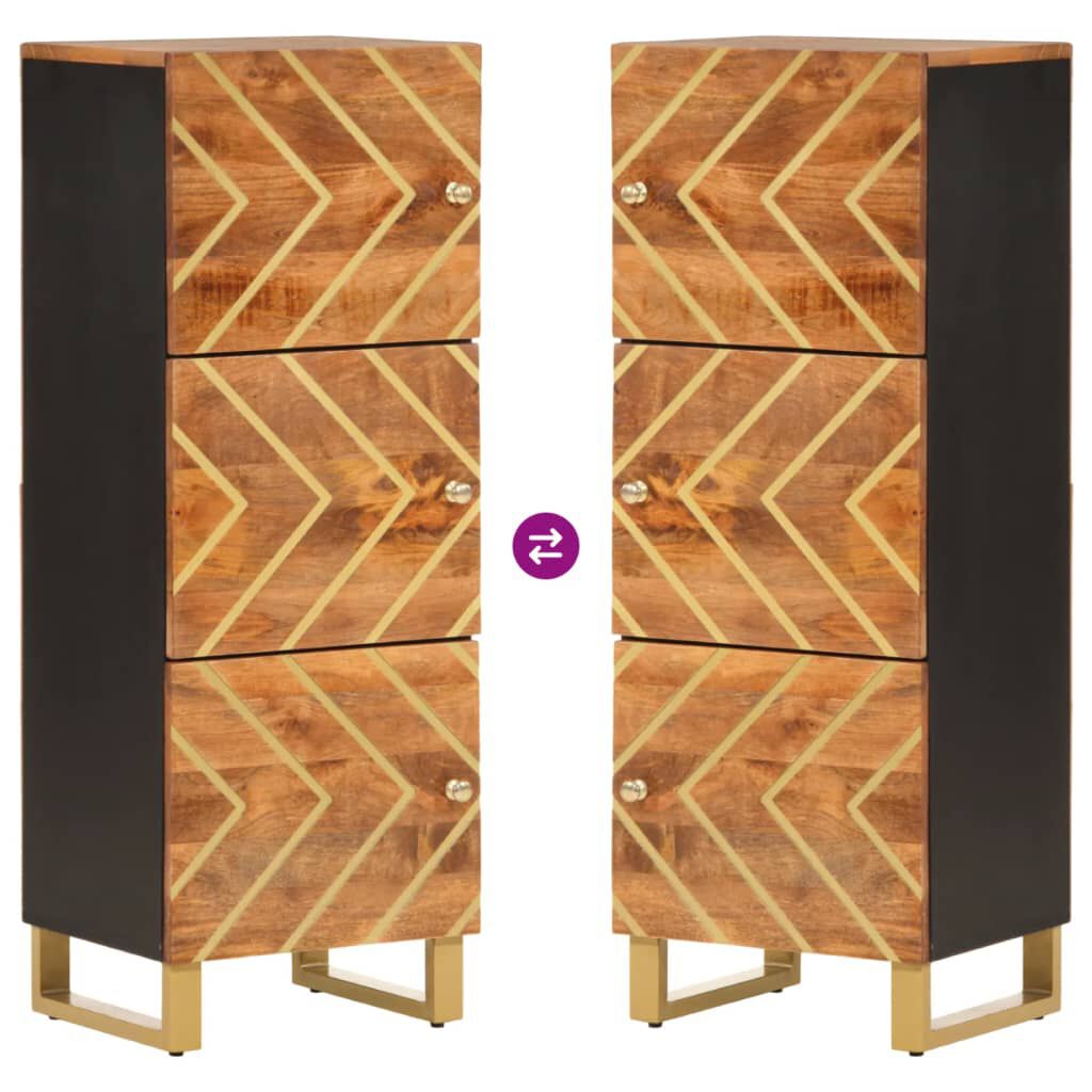 vidaXL Ντουλάπι Καφέ/Μαύρο 40 x 33,5 x 110 εκ. από Μασίφ Ξύλο Μάνγκο
