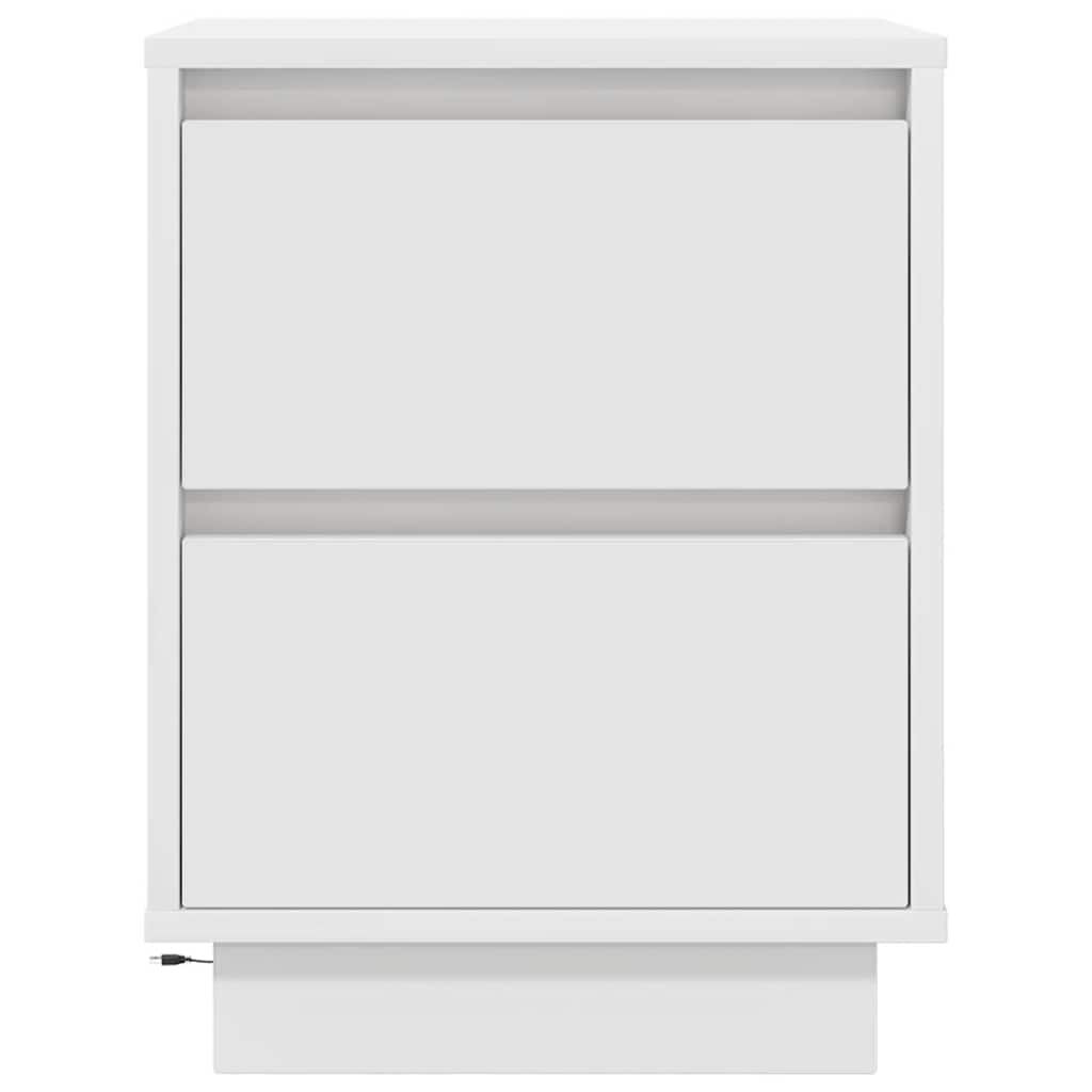 vidaXL Κομοδίνο με φώτα LED Λευκό 38x34x50 cm
