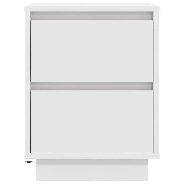 vidaXL Κομοδίνο με φώτα LED Λευκό 38x34x50 cm