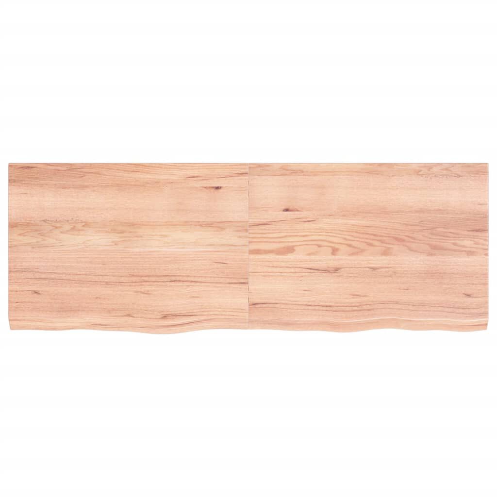 vidaXL Επιφ Τραπεζιού Αν Καφέ 140x50x(2-4)εκ. Επεξ. Μασίφ Ξύλο Δρυός