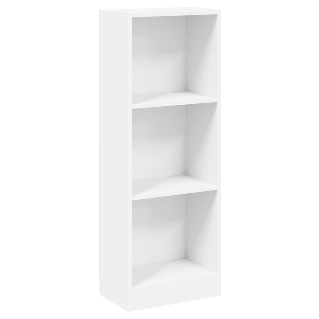 vidaXL Βιβλιοθήκη με 3 Ράφια Λευκή 40x24x109 εκ. Επεξεργασμένο Ξύλο