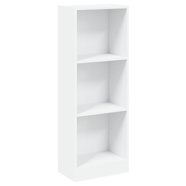 vidaXL Βιβλιοθήκη με 3 Ράφια Λευκή 40x24x109 εκ. Επεξεργασμένο Ξύλο