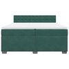 vidaXL Κρεβάτι Boxspring με Στρώμα Σκούρο Πράσινο 200x200εκ. Βελούδινο