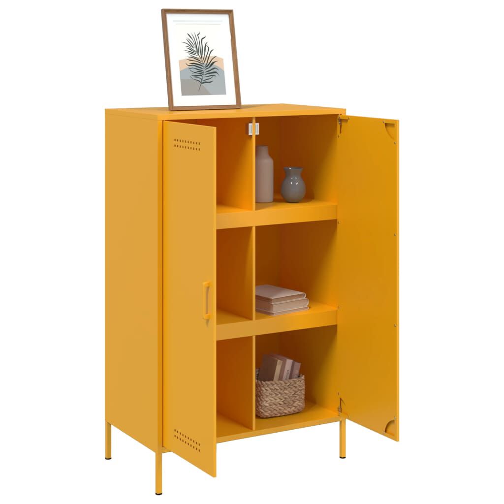 vidaXL Ντουλάπι Μουσταρδί 68x39x113 εκ. από Ατσάλι