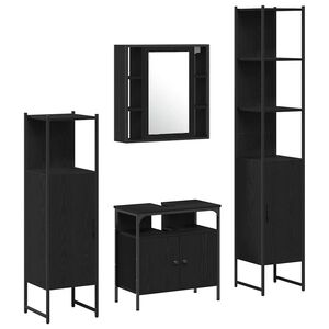 vidaXL &Sigma;&epsilon;&tau; &Epsilon;&pi;ί&pi;&lambda;&omega;&nu; &Mu;&pi;ά&nu;&iota;&omicron;&upsilon; 4 &tau;&mu;&chi;. &Mu;&alpha;ύ&rho;&eta; &Omicron;&xi;&upsilon;ά 33 x 33 x 185,5 &epsilon;&kappa;
