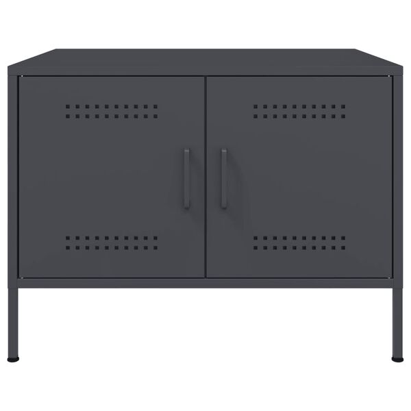vidaXL Τραπέζι Κήπου Ανθρακί 68x50x50,5 εκ. Ατσάλινο
