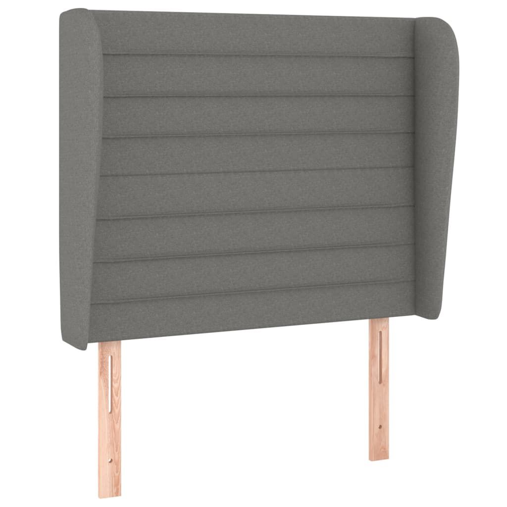 vidaXL Κρεβάτι Boxspring με Στρώμα Σκούρο Γκρι 90x190 εκ. Υφασμάτινο