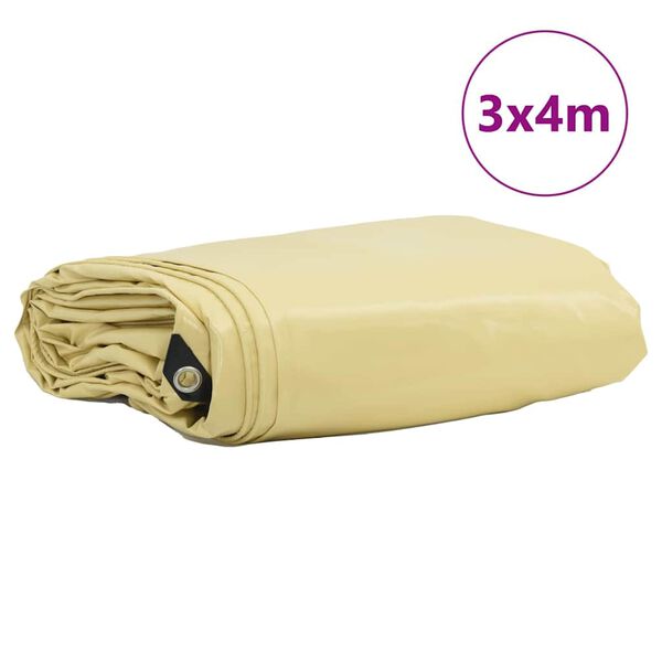 vidaXL &Tau;έ&nu;&tau;&alpha; 650g / m&sup2; &Mu;&pi;&epsilon;&zeta; 3 x 4 m &Kappa;&alpha;&mu;&beta;ά&sigmaf; &mu;&epsilon; &epsilon;&pi;&iota;&kappa;ά&lambda;&upsilon;&psi;&eta; PVC