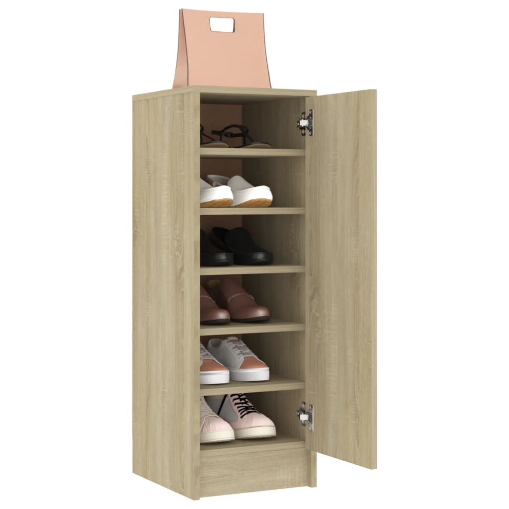 vidaXL Παπουτσοθήκη Sonoma Δρυς 32 x 35 x 92 εκ. από Επεξ. Ξύλο