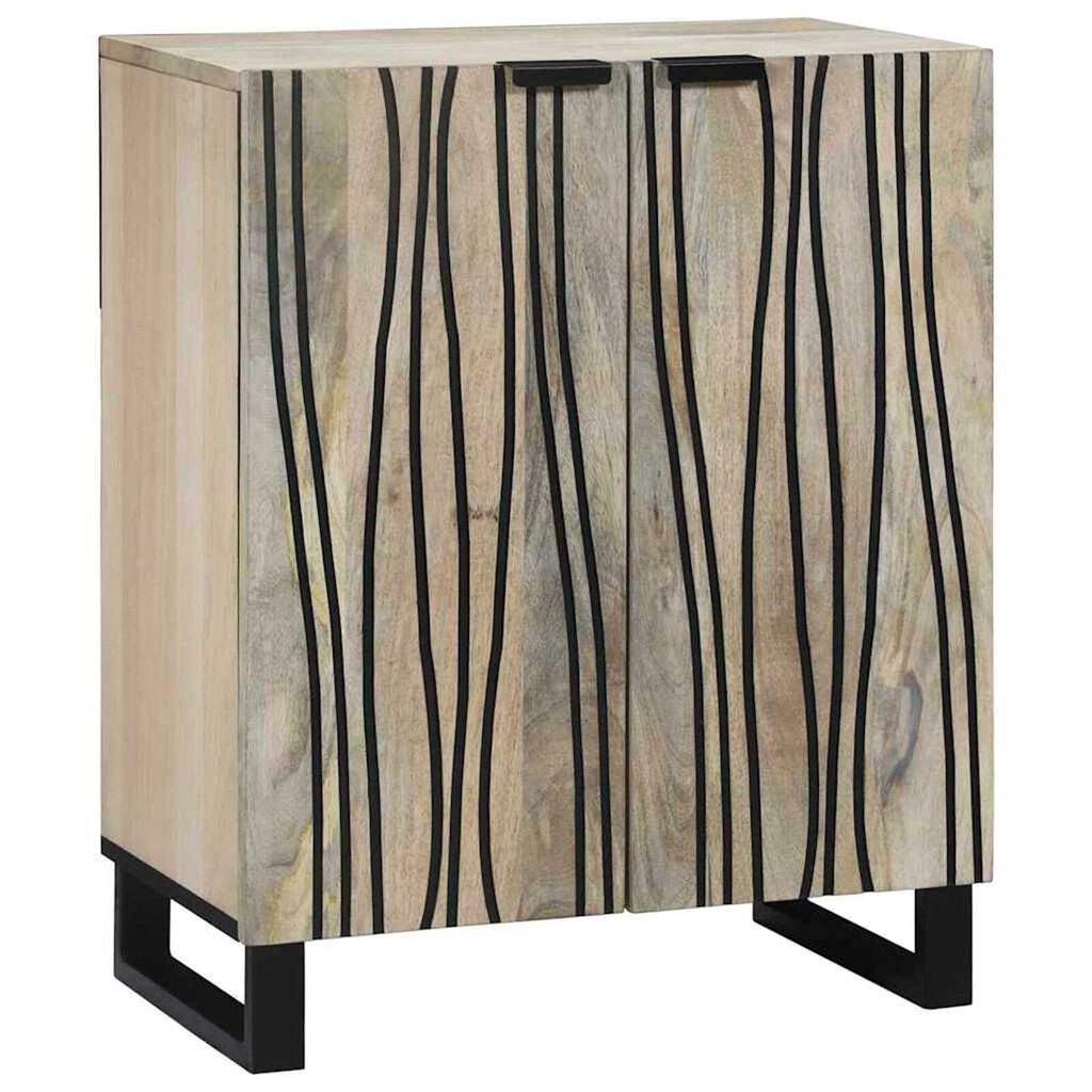 vidaXL Πλαϊνό γραφείο Λευκό 60 x 33.5 x 75 εκ. Μασίφ ξύλο μάνγκο