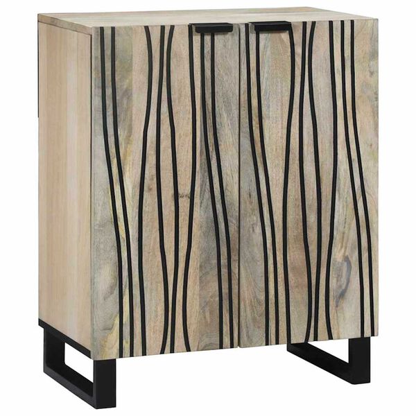 vidaXL Πλαϊνό γραφείο Λευκό 60 x 33.5 x 75 εκ. Μασίφ ξύλο μάνγκο