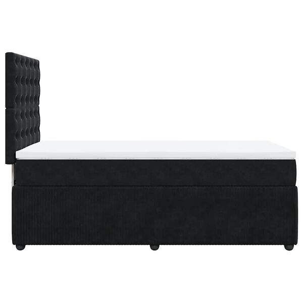 vidaXL Κρεβάτι Boxspring με Στρώμα Μαύρο 90x200 εκ. Βελούδινο