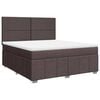 vidaXL Κρεβάτι Boxspring με Στρώμα Σκούρο Καφέ 180x200 εκ Υφασμάτινο