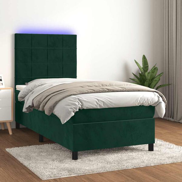 vidaXL &Kappa;&rho;&epsilon;&beta;ά&tau;&iota; Boxspring &mu;&epsilon; &Sigma;&tau;&rho;ώ&mu;&alpha; & LED &Sigma;&kappa;. &Pi;&rho;ά&sigma;&iota;&nu;&omicron; 80x200 &epsilon;&kappa; &Beta;&epsilon;&lambda;&omicron;ύ&delta;&omicron;