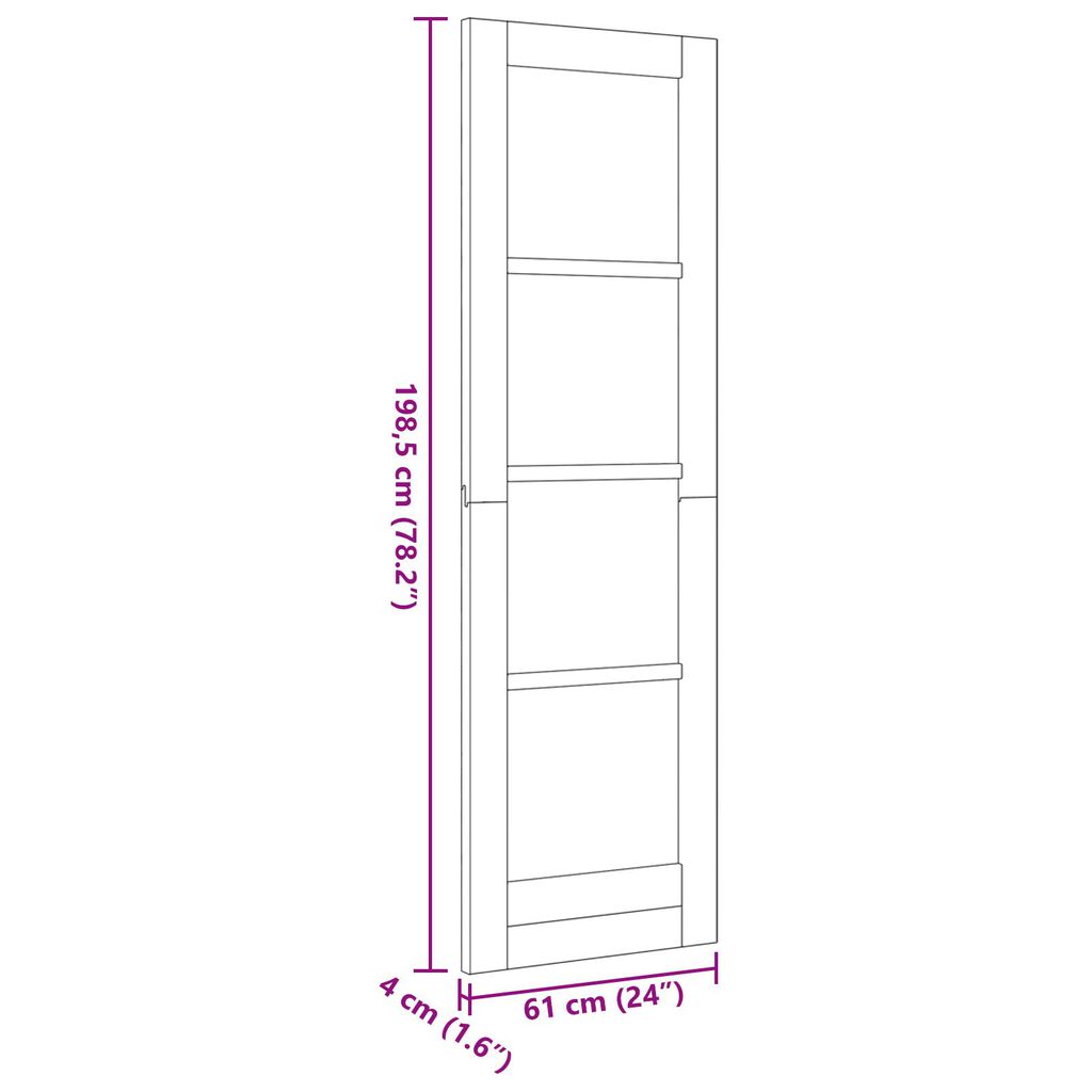 vidaXL Εσωτερική Πόρτα 'ORKDAL' Λευκή 61x198.5x4 εκ. Μασίφ Ξύλο Πεύκου