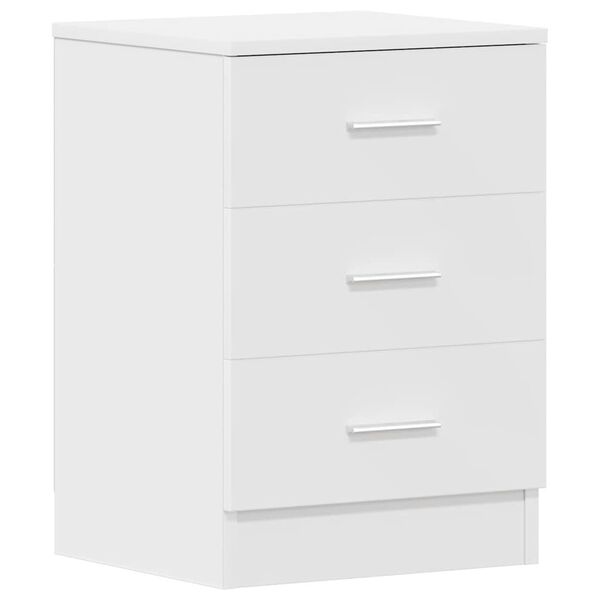 vidaXL Κομοδίνα 2 τεμ. Λευκά 38 x 35 x 56 εκ. από Επεξ. Ξύλο