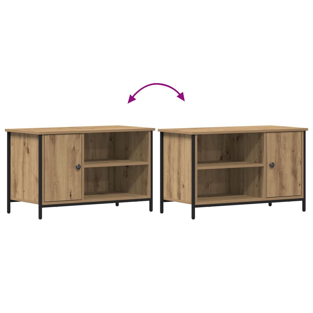 vidaXL Ντουλάπι τηλεόρασης Artisan Oak 80x40x50 εκ Επεξεργασμένο ξύλο και Ατσάλι