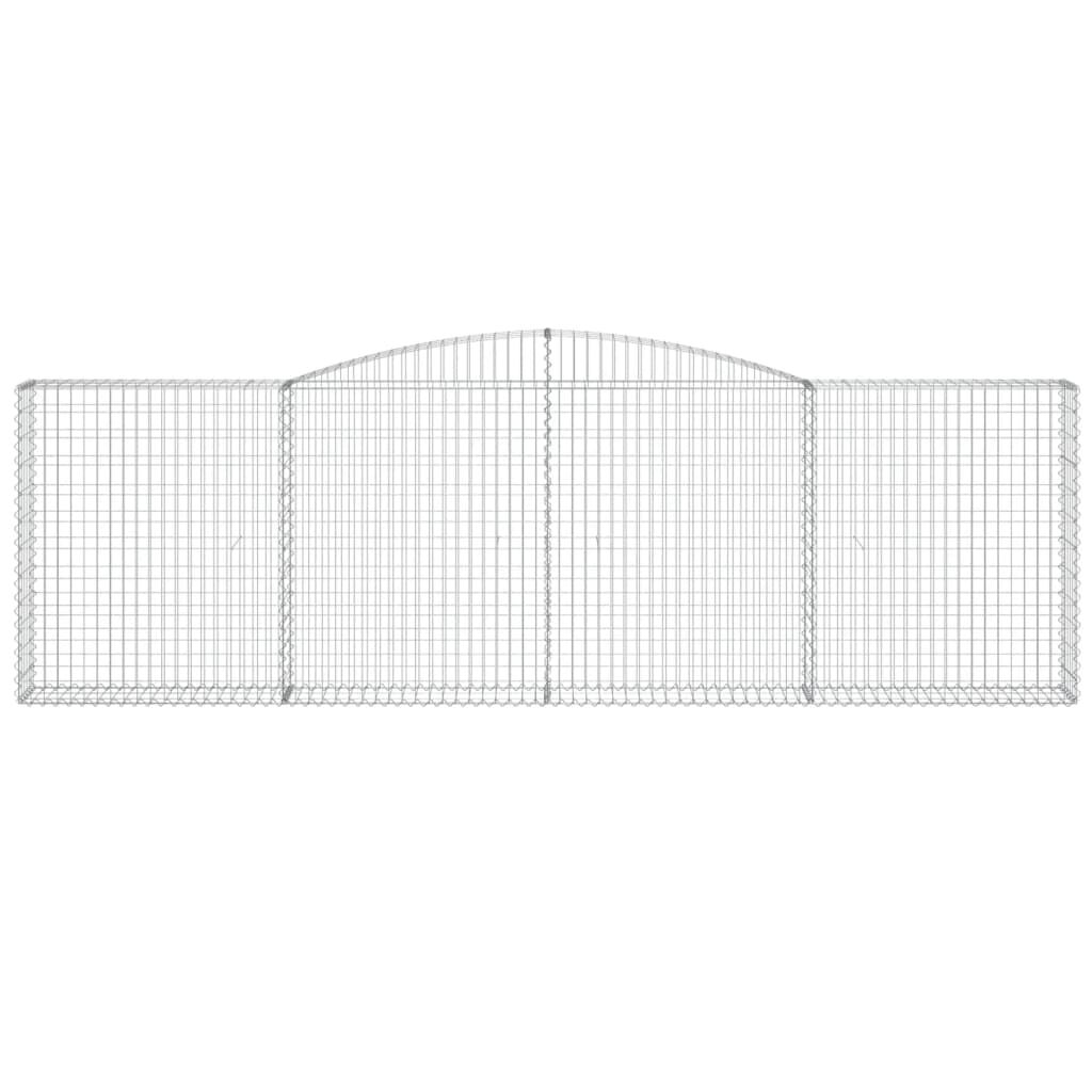 vidaXL Συρματοκιβώτια Τοξωτά 8 τεμ. 400x30x120/140 εκ. Γαλβαν. Ατσάλι