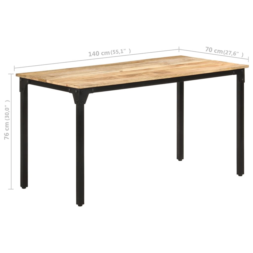 vidaXL Τραπεζαρία 140 x 70 x 76 εκ. από Ακατέργαστο Ξύλο Μάνγκο