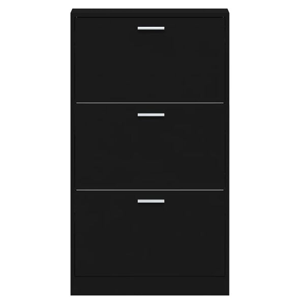 vidaXL Παπουτσοθήκη Μαύρη 59x17x108 εκ. από Επεξεργασμένο Ξύλο