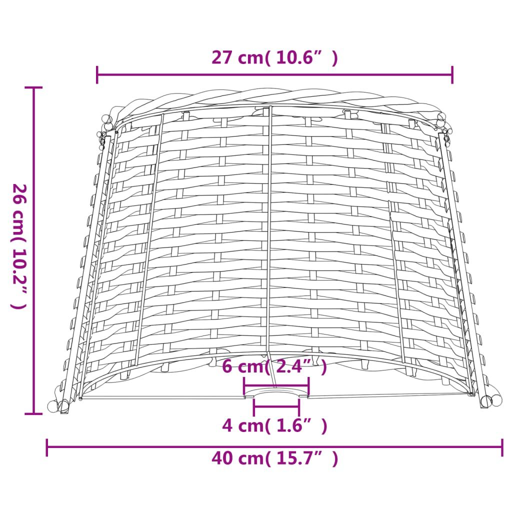 vidaXL Καπέλο Φωτιστικού Καφέ Ø40x26 εκ. από Wicker