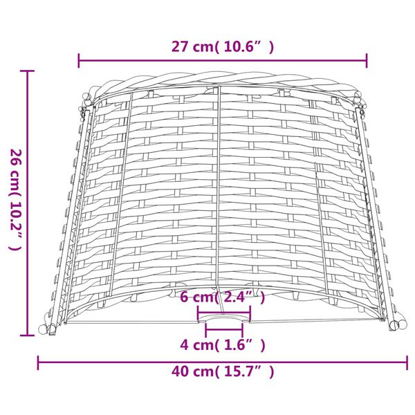 vidaXL Καπέλο Φωτιστικού Καφέ Ø40x26 εκ. από Wicker