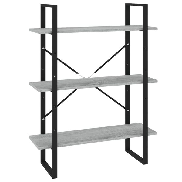 vidaXL Βιβλιοθήκη Γκρι Sonoma 80x30x105 εκ. από Επεξεργασμένο Ξύλο