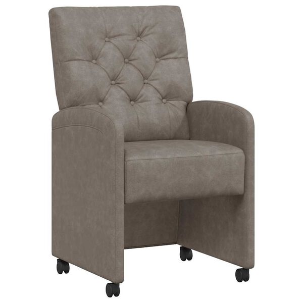 vidaXL Καρέκλες Φαγητού με Ρόδες με τροχούς 2 pcs Γκρι 58 x 67 x 97 εκ