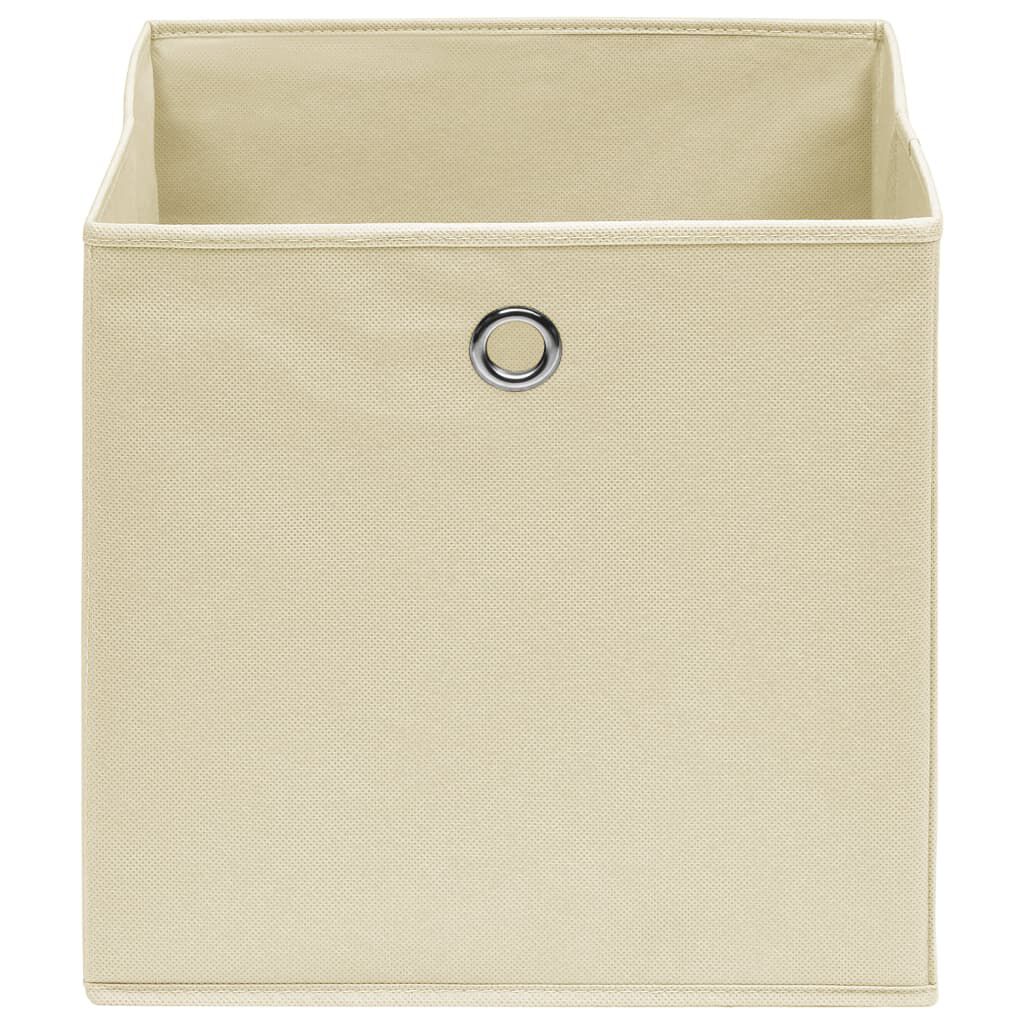 vidaXL Κουτιά Αποθήκευσης 4 τεμ. Κρεμ 28x28x28 εκ. Ύφασμα Non-woven