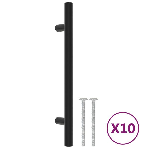 vidaXL Λαβές Ντουλαπιών 10 τεμ. Μαύρες 128 χιλ. από Ανοξείδωτο Ατσάλι
