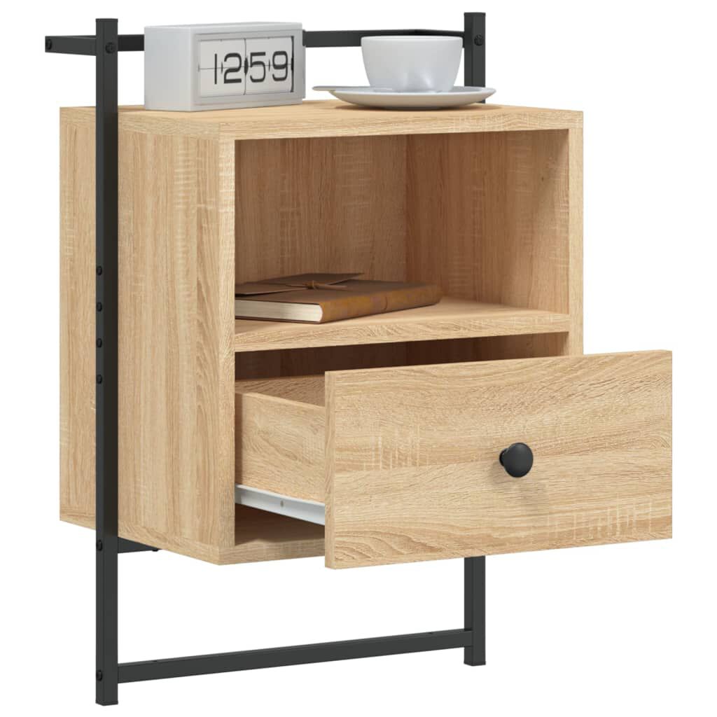 vidaXL Κομοδίνο Επιτοίχιο Sonoma Δρυς 40x30x61 εκ. από Επεξεργ. Ξύλο