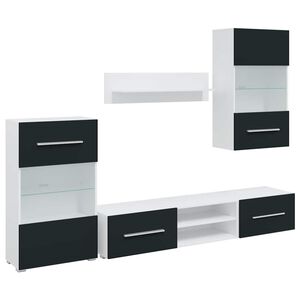 vidaXL Μονάδες τηλεόρασης 5 τεμαχίων με φωτισμό LED Ματ Indigo