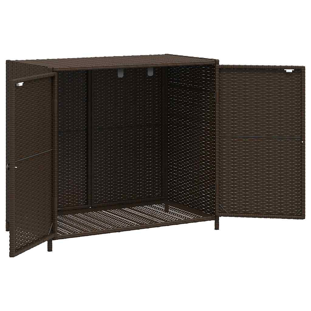 vidaXL Ντουλάπι Αποθήκευσης Κήπου Καφέ 83x45x76 εκ. Συνθετικό Ρατάν