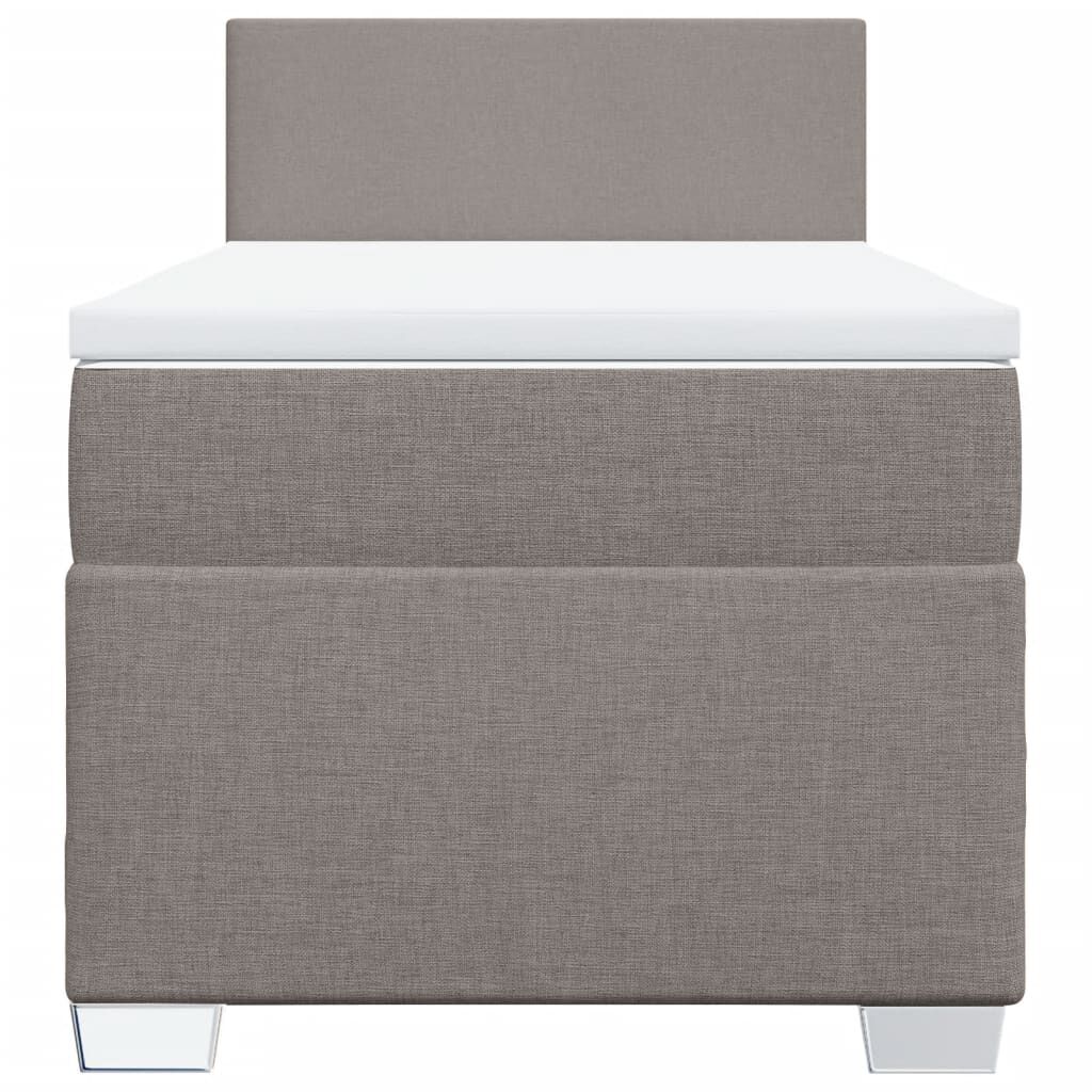 vidaXL Κρεβάτι Boxspring με Στρώμα Taupe 100 x 200 εκ. Υφασμάτινο