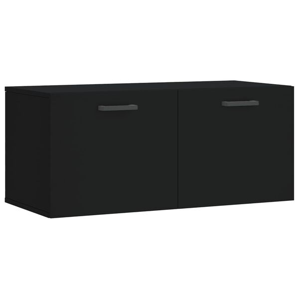 vidaXL Ντουλάπι Τοίχου Μαύρο 80 x 36,5 x 35 εκ. από Επεξεργασμένο Ξύλο