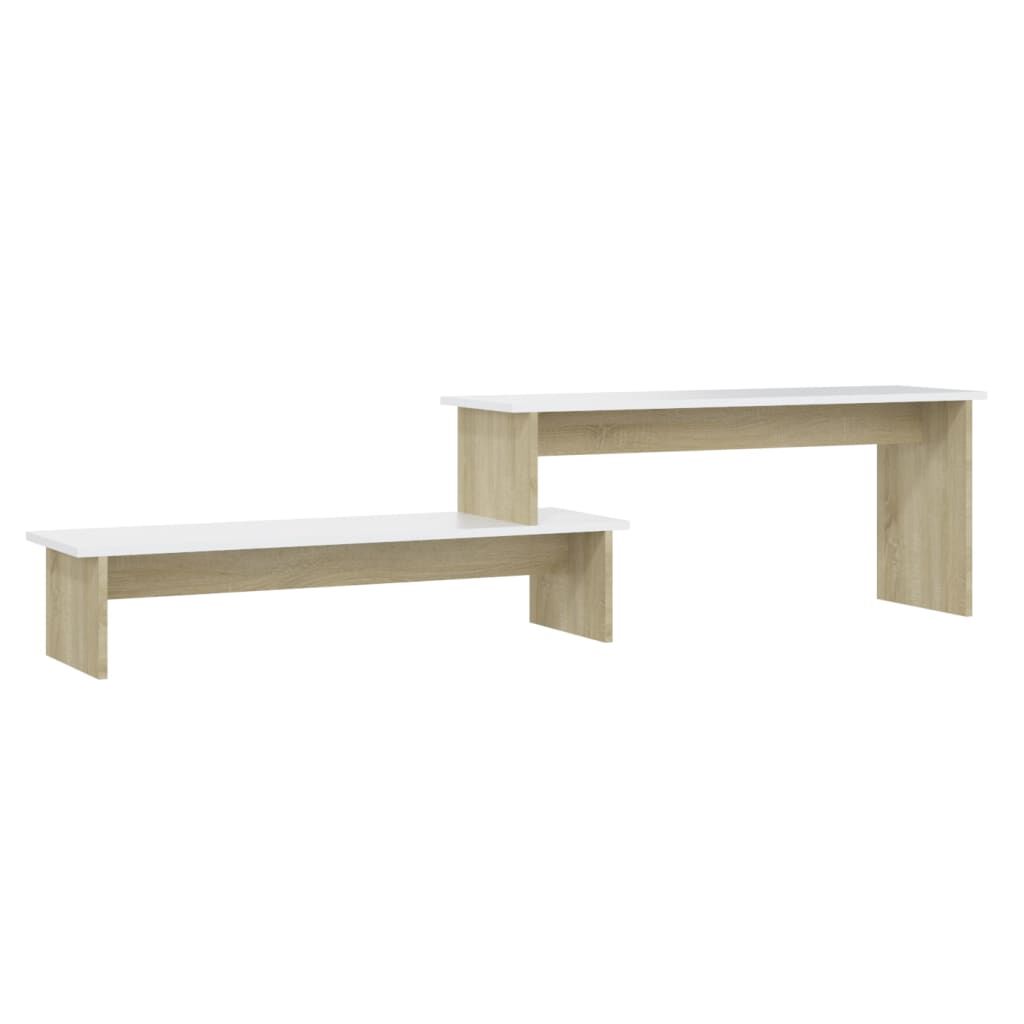 vidaXL Έπιπλο Τηλεόρασης Sonoma Δρυς/Λευκό 180x30x43εκ από Επεξ. Ξύλο