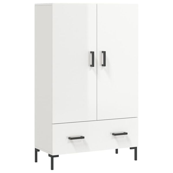 vidaXL Ντουλάπα Γυαλ. Λευκό 69,5 x 31 x 115 εκ. από Επεξεργασμένο Ξύλο