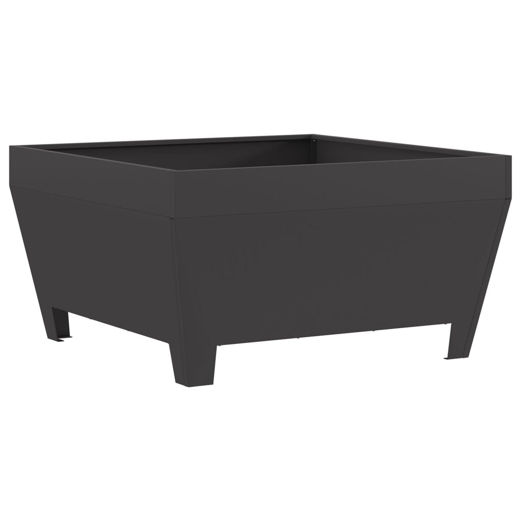vidaXL Τζάκι Τετράγωνο Μαύρο 80x80x43 εκ. Ατσάλι