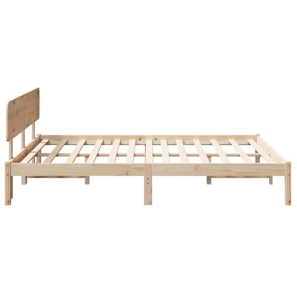 vidaXL Σκελετός Κρεβατιού Φυσικό 150 x 200 cm Μασίφ ξύλο πεύκου