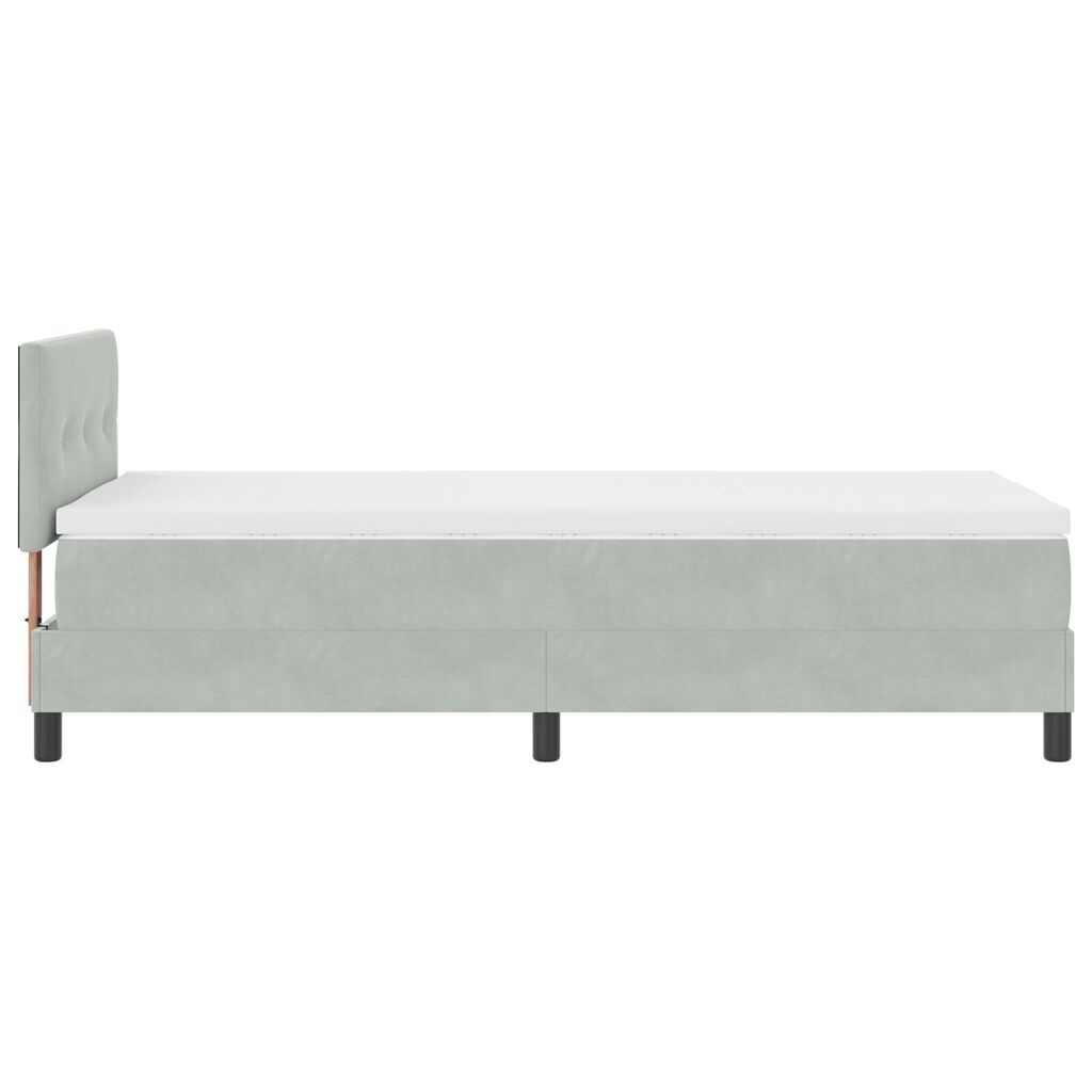 vidaXL Κρεβάτι με Στρώμα Light Grey 90x200 εκ Βελούδο