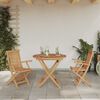 vidaXL Σέτ φαγητού για κήπο 3 pcs Καφέ Μασίφ ξύλο teak