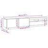 vidaXL Έπιπλο Τηλεόρασης LED Όψη Παλαιού Ξύλου 200x35x40 εκ.Επεξ. Ξύλο