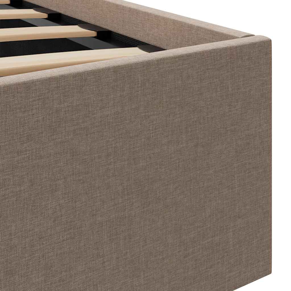 vidaXL Πλαίσιο Κρεβατιού με Αποθ. Χώρο/LED Taupe 90x200 εκ. Ύφασμα